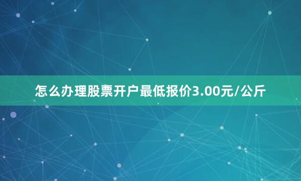 怎么办理股票开户最低报价3.00元/公斤
